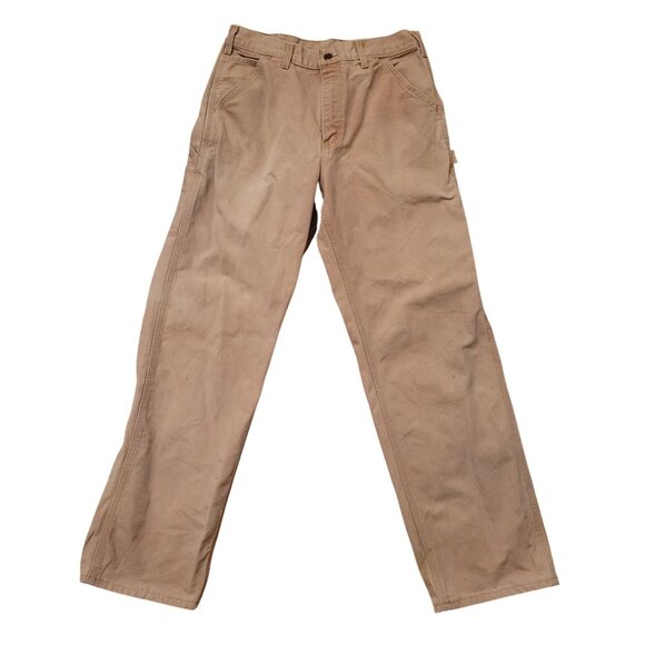 Carhartt Canvas Work Pants Carpenter Utility B11 Relaxed Fit USA STAINS 32x32 - Picture 1 of 7